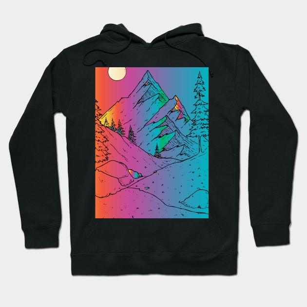 colorful hiking trail Hoodie by lazykitty